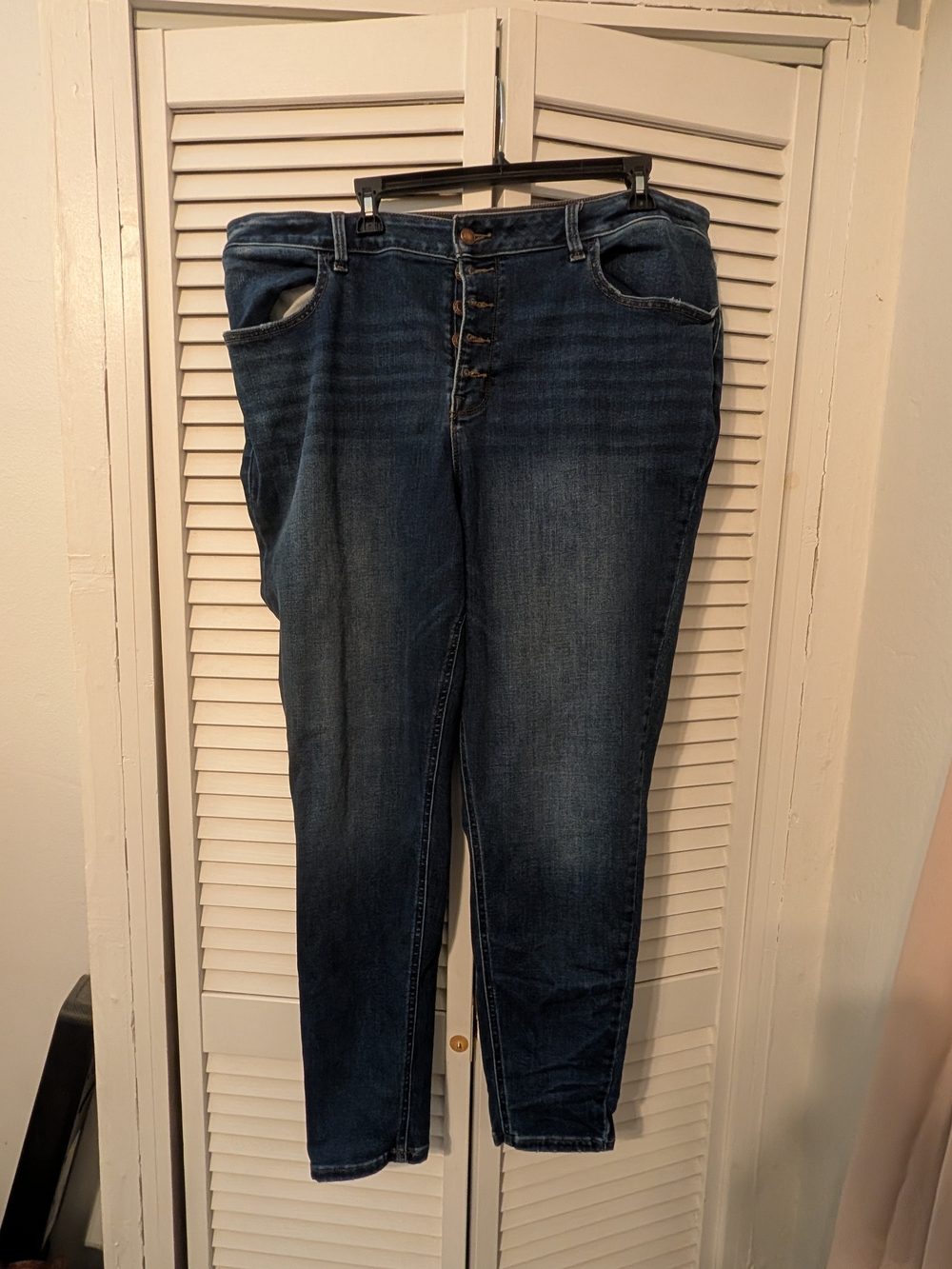Maurices Dark Blue Regular Fit High-Rise Button-Fly Jeans